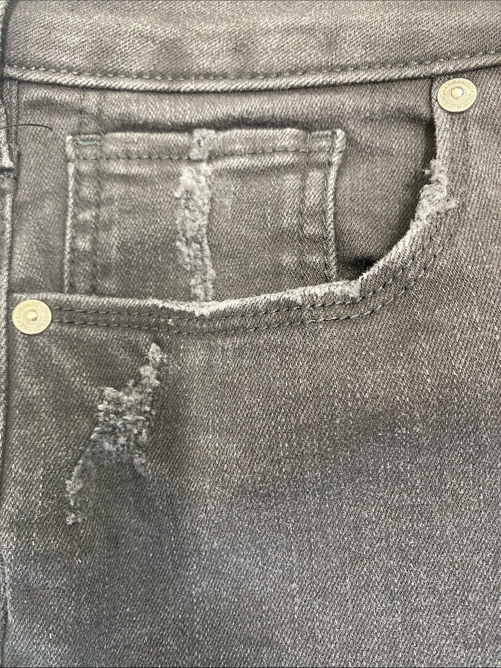Silver Jeans Black Suki Curvy Mid Rise Skinny Denim Jeans Sz 32/29 Distressed - Picture 11 of 12